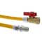 Jones Stephens 3/8" OD (1/4" ID) Gas Connector, 3/8" MIP x 1/2" FIP Ball Valve x 18" G70204 - alternate 2